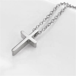 Womens necklace cross Art 01352 steel 316 L silver
