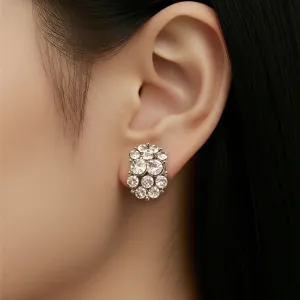 Σκουλαρίκια με clip και στρας ασημί  bode 01607