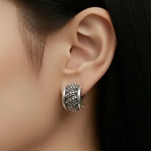 Σκουλαρίκια με clip Vintage σε ασημί χρώμα  bode 01608