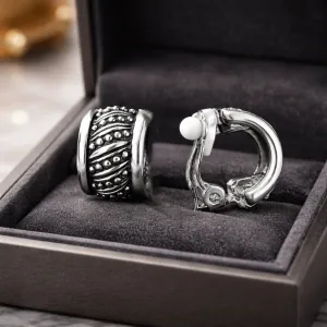 Σκουλαρίκια με clip Vintage σε ασημί χρώμα  bode 01608