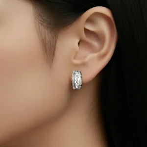 Σκουλαρίκια με clip και λευκές πέτρες ασημί  bode 01610