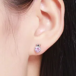 Children's earrings hypoallergenic silver 925 pink