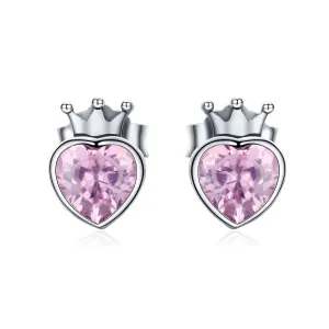 Children's earrings hypoallergenic silver 925 pink