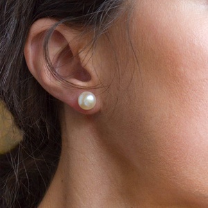Women's earrings with pearls silver 925 white