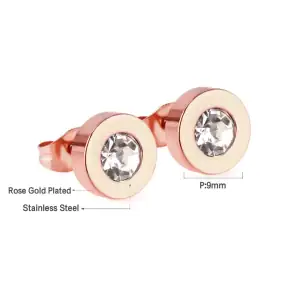 Earrings hypoallergenic steel 316L roz gold