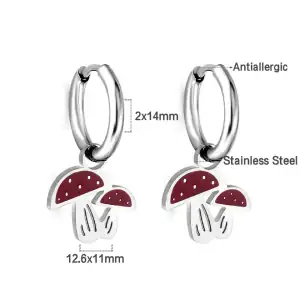 Children's earrings hypoallergenic rings steel 316L silver 