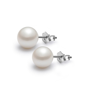 Women's Earrings White Pearls studded steel 316L