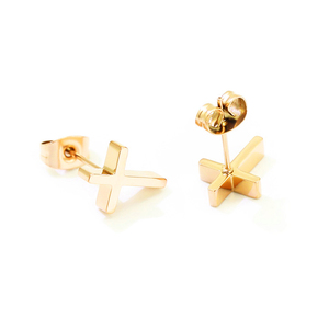 Unisex earrings 01720 steel 316L gold