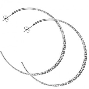  Women's earrings steel rings 316L silver 6cm Art 01816