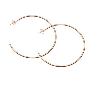  Γυναικεία σκουλαρίκια 4cm κρίκοι ατσάλι 316L ροζ-χρυσό Art 01940