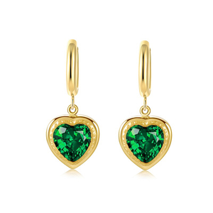Γυναικεία σκουλαρίκια Πράσινες Πέτρες Ζιργκόν ατσάλι 316L χρυσό bode 02000