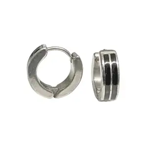 Earrings rings steel 316L silver