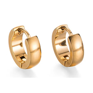 Hoop earrings Set 2 pairs steel 316L gold bode 02025