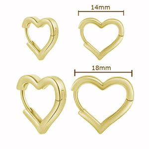 Σκουλαρίκια κρικάκια Set 2 ζευγάρια Καρδιές ατσάλι 316L χρυσό bode 02030