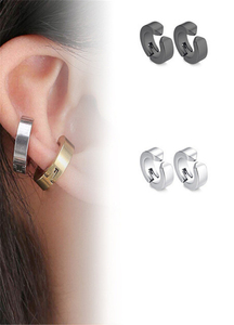 Unisex κρικάκια ατσάλι 316L για ατρύπητα αυτιά μαύρο Art 02058