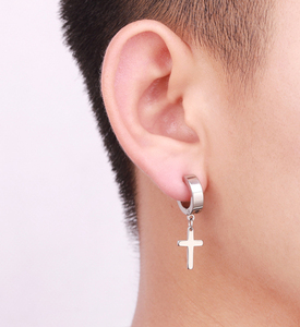 Unisex earrings steel 316L silver