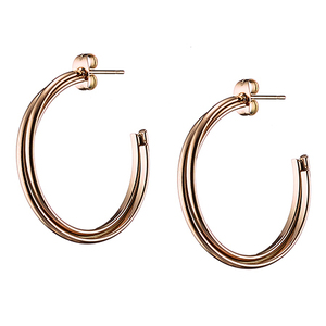 Steel earring Art 02070 316L triple ring 3cm rose-gold 