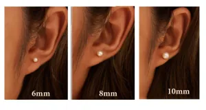 Σκουλαρίκια SET 3 Ζευγάρια Πέρλες καρφωτά ατσάλι 316L χρυσό Art02073G