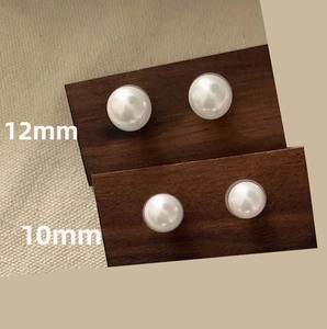 Women's Earrings White Pearls studded SET 2 Pairs steel 316L
