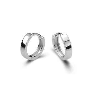Earrings rings steel 316L silver