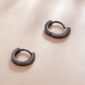 Earrings rings steel 316L black