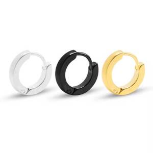Σκουλαρίκια κρικάκια 10mm ατσάλι 316L μαύρο/ασημί/χρυσό bode 02079