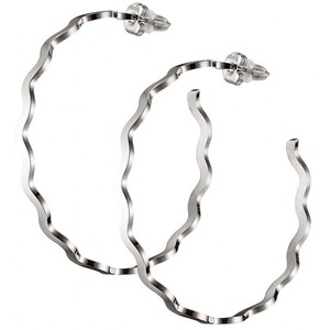  Women's earrings steel rings 316L silver Art 02085