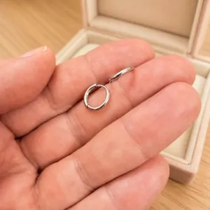 Unisex σκουλαρίκια κρικάκια λεπτά ζευγάρι 8mm ατσάλι 316L ασημί bode 02086S