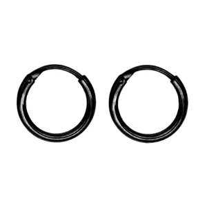 Unisex σκουλαρίκια κρικάκια ζευγάρι 10mm ατσάλι 316L μαύρο bode 02087