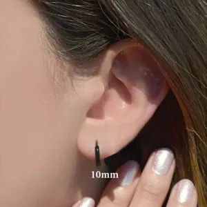 Unisex σκουλαρίκια κρικάκια ζευγάρι 10mm ατσάλι 316L μαύρο bode 02087