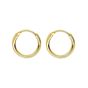 Unisex earrings hoops pair 8mm stainless steel 316L in gold colour