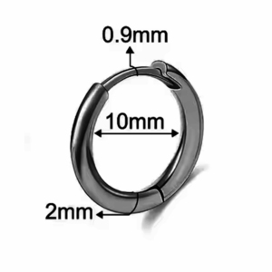  Earrings steel 316L rings black