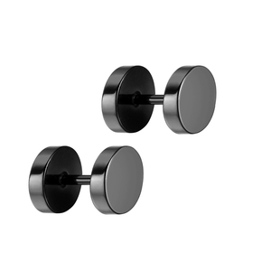 Men's earrings steel bar 316 black 