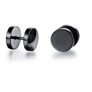 Men's earrings steel bar 316 black 10mm