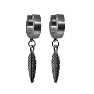 Women's earrings steel 316L black