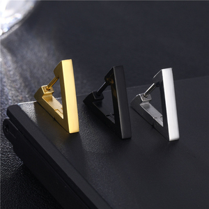 Unisex earrings Art 02126 steel 316L rings black