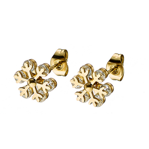 Γυναικείο σκουλαρίκι ατσάλι 316L χρυσό Art 02127