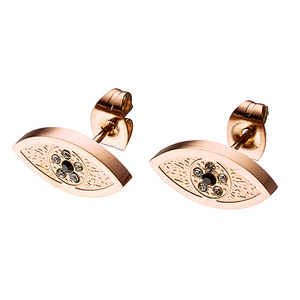  Γυναικεία σκουλαρίκια ατσάλι 316L ρόζ-χρυσό Art 02129