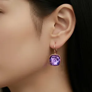 Γυναικεία Σκουλαρίκια Λιλά Πέτρα Ανοξείδωτο Ατσάλι ροζ-χρυσό bode 02144L