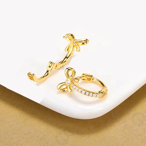 Γυναικεία σκουλαρίκια κρίκοι ατσάλι 316L χρυσό bode 02165
