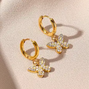 Women's earrings steel 316L gold