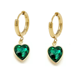 Γυναικεία σκουλαρίκια Πράσινες Πέτρες Ζιργκόν ατσάλι 316L χρυσό bode 02169