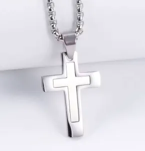 Ανδρικός σταυρός Μασίφ ανοξείδωτο ατσάλι ασημί bode 02970