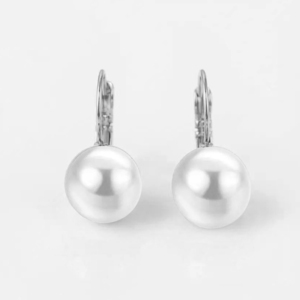 Women's earrings pearls steel 316L white 