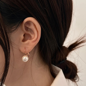 Women's earrings pearls steel 316L rose-gold