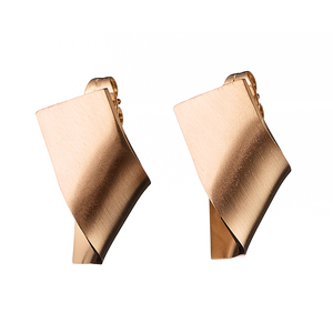 Γυναικεία σκουλαρίκια ατσάλι 316L ροζ-χρυσό Art 02172