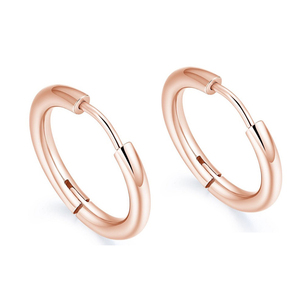 Women's earrings steel 316L rings rose-gold