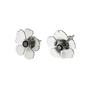 Women's earrings flower steel 316L silver