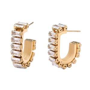 Women's earrings steel rings  gold
