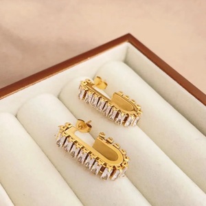 Women's earrings steel rings  gold